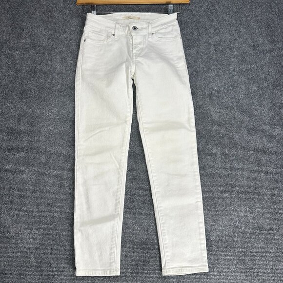 Levi's Denim - Levis 712 Slim Jeans Womens 25 White Cotton Stretch Pockets Tapered Leg